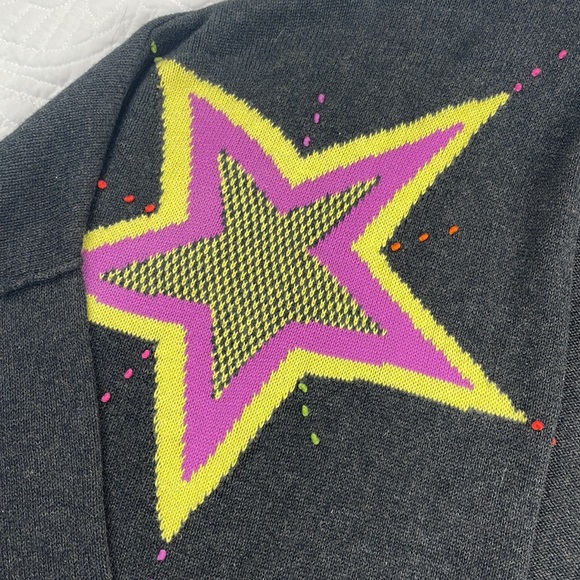 Zaket & Plover •M/L• Knit/Embroidered Star Cotton/Cashmere Blend Cardigan - Picture 4 of 10